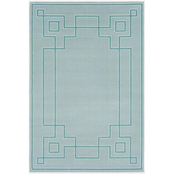 Surya Surya ALF9655-69 6 ft. x 9 ft. Alfresco Rectangle Machine Made Indoor & Outdoor Area Rug; Aqua; Teal & White ALF9655-69